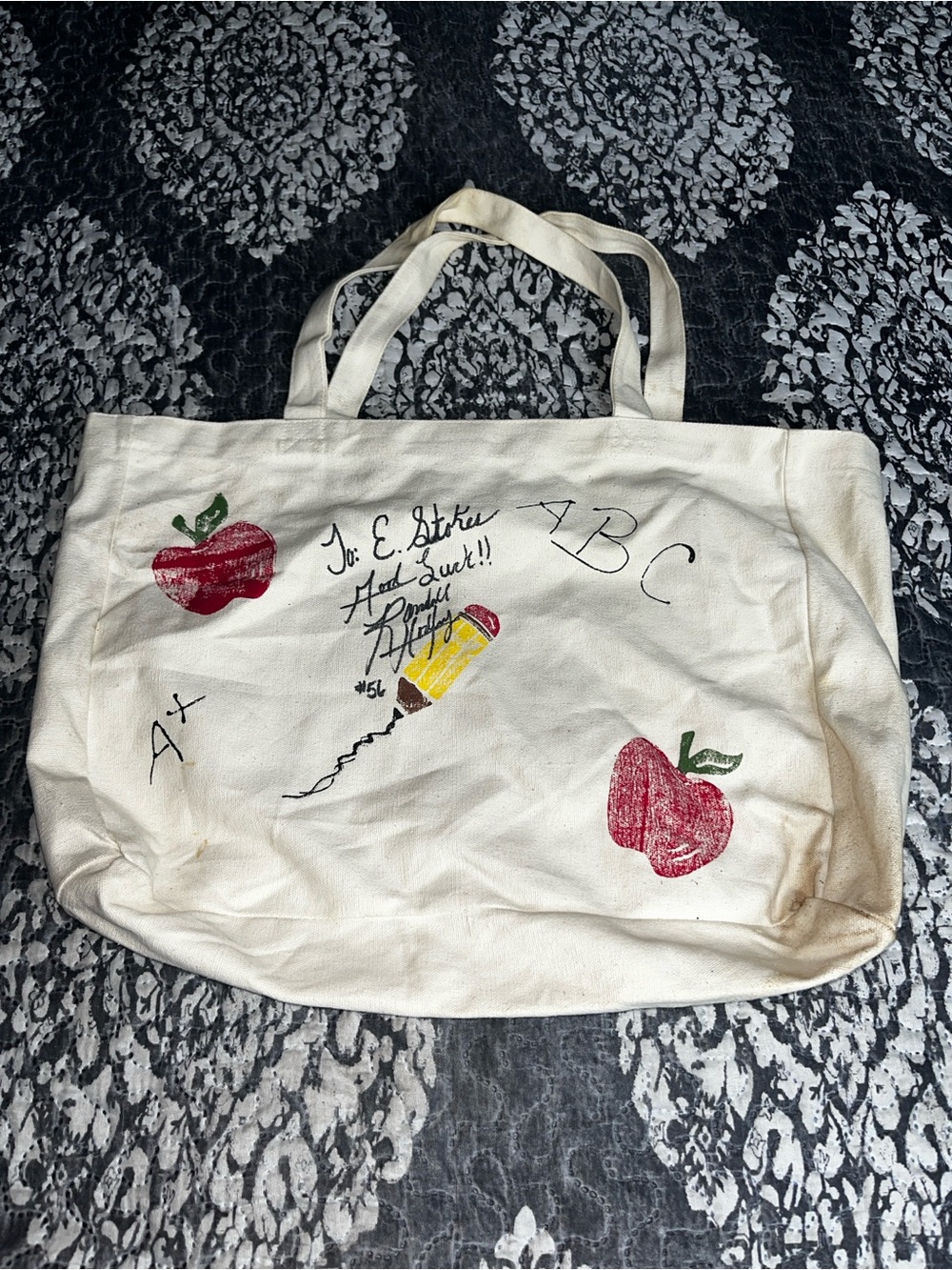 Canvas School Themed Tote Bag